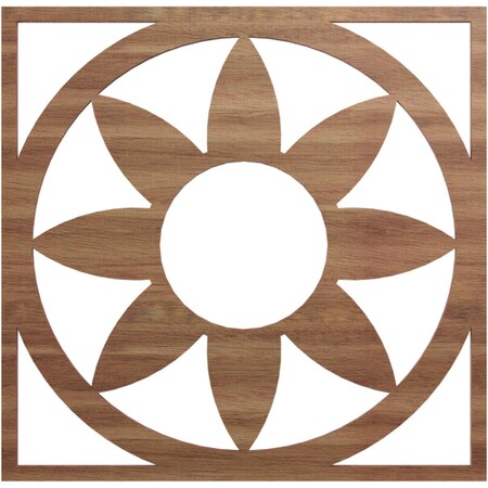Ekena Millwork Blume Wood Fretwork Pierced Ceiling Medallion, Walnut, 18"OD x 6 1/4"ID x 3/8"T CMWP18X18X0375BLWA